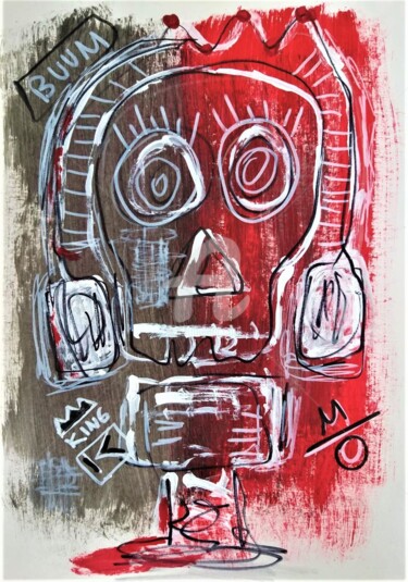 Schilderij getiteld "Skeleton. ''Basquia…" door Headbuum, Origineel Kunstwerk, Acryl