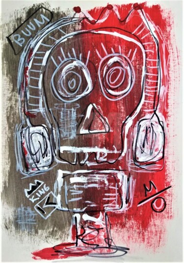 Skeleton. ''Basquiat is king''. Skull art by Headbuum. Painting titled "Skeleton. ''Basquia…" by Headbuum, Original Artwork, Acrylic