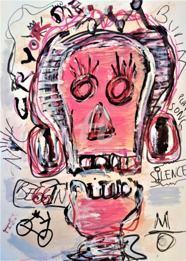 "Abstract. Skeleton…" başlıklı Tablo Headbuum tarafından, Orijinal sanat, Akrilik