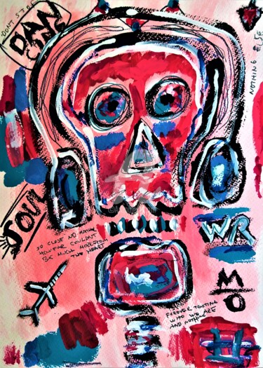 Peinture intitulée "Abstract Skull Port…" par Headbuum, Œuvre d'art originale, Acrylique