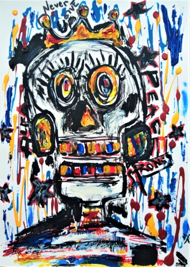 Malerei mit dem Titel "Abstract. Skull. Pa…" von Headbuum, Original-Kunstwerk, Acryl