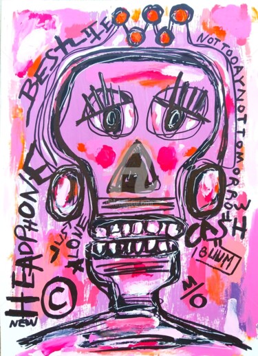 Peinture intitulée "Abstract. Skull. St…" par Headbuum, Œuvre d'art originale, Acrylique