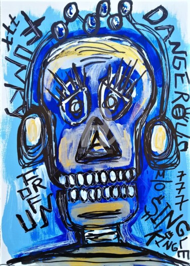 Pintura intitulada "Abstract. Skull. Ar…" por Headbuum, Obras de arte originais, Acrílico