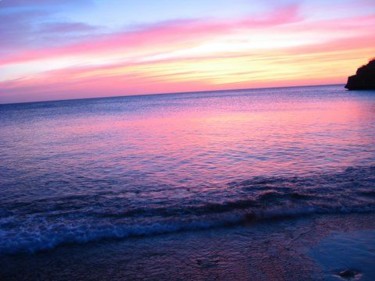 Fotografie getiteld "Purple sunset Curac…" door Heart Art Rebecca, Origineel Kunstwerk
