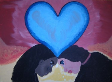 Schilderij getiteld "Heart Ache" door Heart Art Rebecca, Origineel Kunstwerk