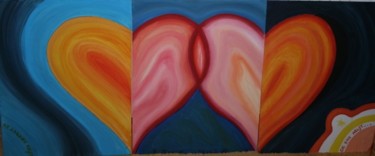 Schilderij getiteld "Twin souls" door Heart Art Rebecca, Origineel Kunstwerk