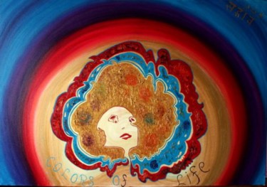 Schilderij getiteld "Rainbow woman" door Heart Art Rebecca, Origineel Kunstwerk