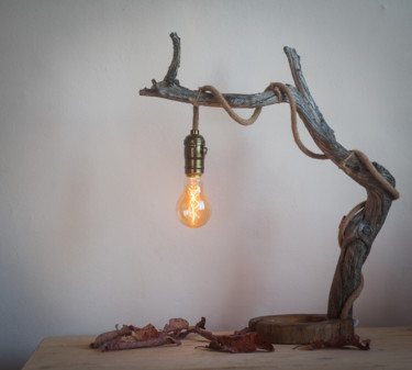 Ремесла под названием "Wood Lamp / Siberia…" - Roman Panev, Подлинное произведение искусства, Осветительные приборы