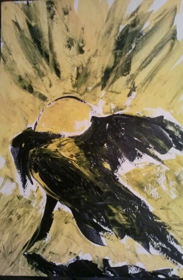 Peinture intitulée "Raven" par Amanda Bray, Œuvre d'art originale