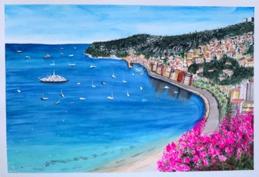 Pintura intitulada "Monte Carlo" por Cheng Chen, Obras de arte originais, Aquarela