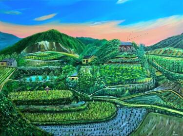 Malarstwo zatytułowany „Memory Lane, China” autorstwa Cheng Chen, Oryginalna praca, Akryl