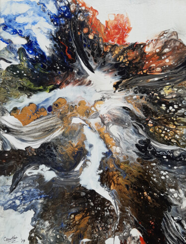 Картина под названием "Angel" - Heather Crowther, Подлинное произведение искусства, Акрил Установлен на Деревянная рама для…