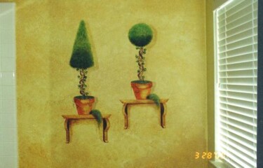 Painting titled "Topiaries" by Heather Shannon, Original Artwork