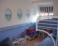 Painting titled "Boy's Boat Bedroom" by Heather Shannon, Original Artwork
