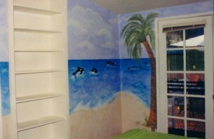 Painting titled "Boy's Beach Bedroom" by Heather Shannon, Original Artwork