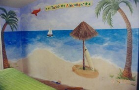 Painting titled "Beach Bedroom" by Heather Shannon, Original Artwork