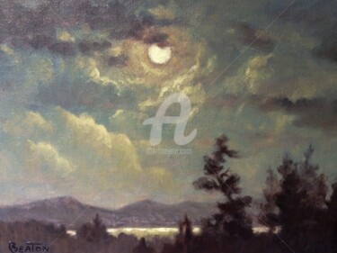 Painting titled "Moonlight" by Heather Beaton, Original Artwork, Oil