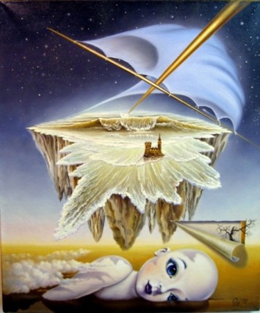 Painting titled "Open eyes dreaming…" by Gyuri Lohmuller, Original Artwork, Oil