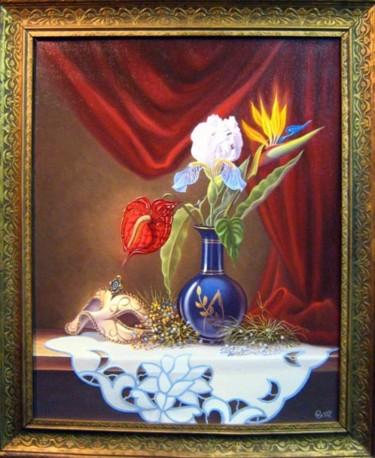 Painting titled "still life 33 -natu…" by Gyuri Lohmuller, Original Artwork, Oil
