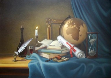 Painting titled "Still life 11 - Nat…" by Gyuri Lohmuller, Original Artwork, Oil