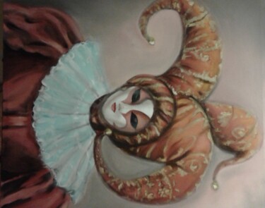 Painting titled "Arlequin" by Hebe Beatriz Alioto, Original Artwork, Oil