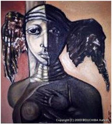 Peinture intitulée "retrato africano" par Hebe Beatriz Alioto, Œuvre d'art originale