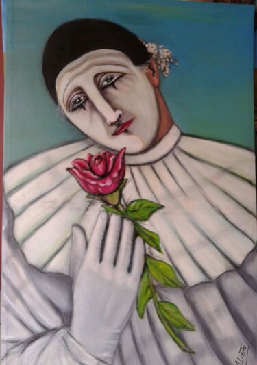 Peinture intitulée "Arlequin" par Hebe Beatriz Alioto, Œuvre d'art originale, Huile