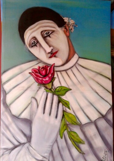 Painting titled "Arlequin" by Hebe Beatriz Alioto, Original Artwork, Oil