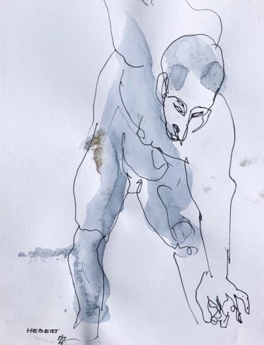 Disegno intitolato "Athlete#1.jpg" da Eric Hebert, Opera d'arte originale