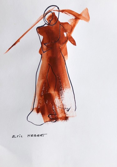 Tekening getiteld "Samourai#2.jpg" door Eric Hebert, Origineel Kunstwerk