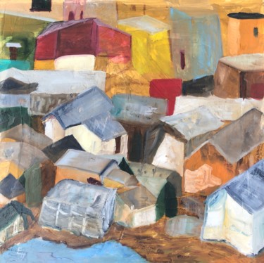 Malerei mit dem Titel "Favela #3" von Eric Hebert, Original-Kunstwerk, Öl