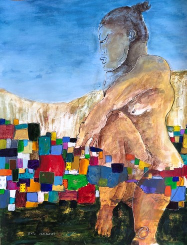Peinture intitulée "La géante" par Eric Hebert, Œuvre d'art originale, Acrylique