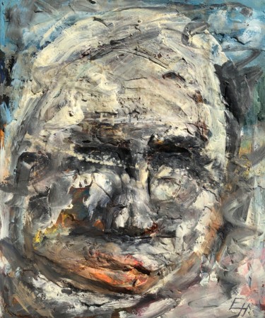 Картина под названием "Le mineur" - Eric Hebert, Подлинное произведение искусства, Масло Установлен на Деревянная рама для н…