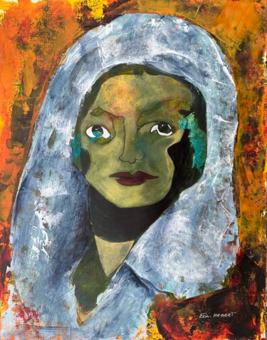 Painting titled "La Madone" by Eric Hebert, Original Artwork, Acrylic