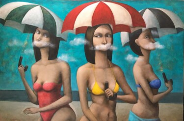 Pintura intitulada "Un dia de verano" por Hector Acevedo, Obras de arte originais, Óleo Montado em Armação em madeira