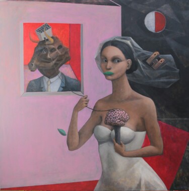Картина под названием "The persistence of…" - Hector Acevedo, Подлинное произведение искусства, Масло Установлен на Деревянн…