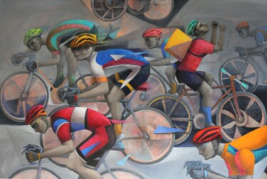 Pintura titulada "La carrera" por Hector Acevedo, Obra de arte original, Oleo