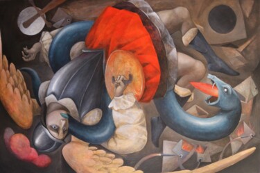 Pintura intitulada "Opuestos Complement…" por Hector Acevedo, Obras de arte originais, Óleo Montado em Armação em madeira