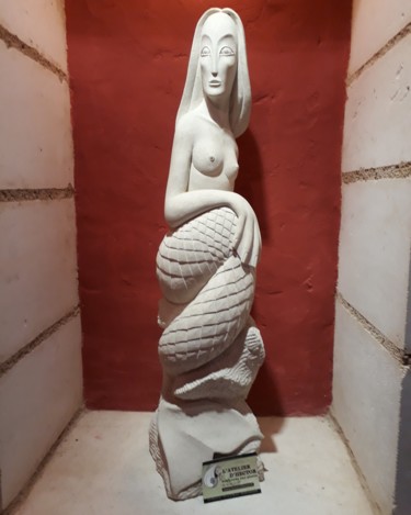Escultura intitulada "Siréne" por Hector Bouchet, Obras de arte originais, Pedra