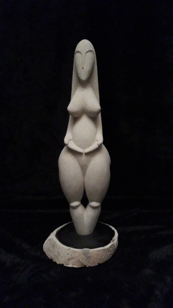 Скульптура под названием "fille de gaïa" - Hector Bouchet, Подлинное произведение искусства, Камень