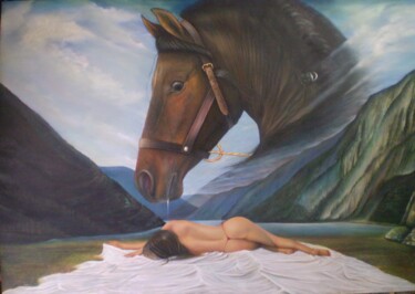 Картина под названием "obsecion 1" - Hector Mario Restrepo Salazar (EL ARTE HECHO A MANO), Подлинное произведение искусства,…