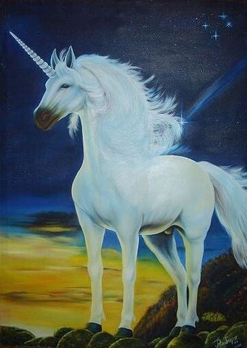 Pintura titulada "unicornio" por Hector Mario Restrepo Salazar (EL ARTE HECHO A MANO), Obra de arte original