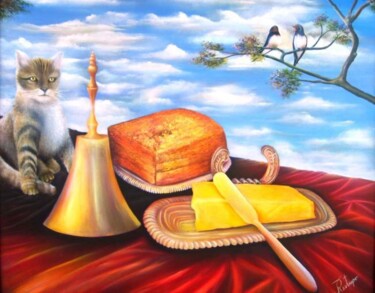 Pintura titulada "ala hora de cenar" por Hector Mario Restrepo Salazar (EL ARTE HECHO A MANO), Obra de arte original