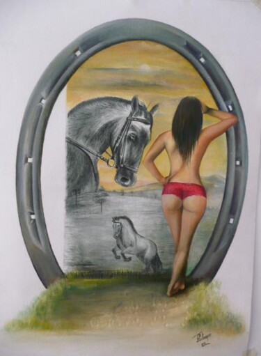 Painting titled "MI LIBERTAD" by Hector Mario Restrepo Salazar (EL ARTE HECHO A MANO), Original Artwork