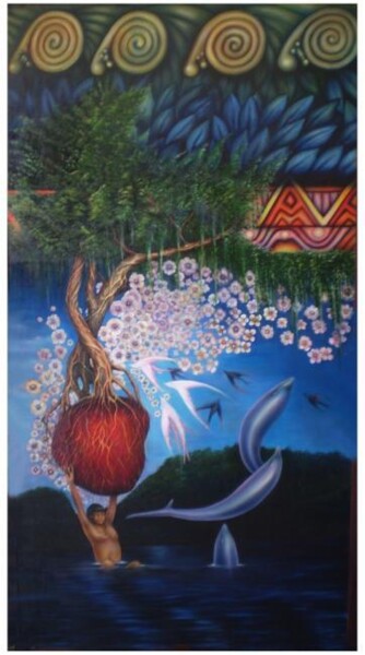Pintura titulada "selvas" por Hector Mario Restrepo Salazar (EL ARTE HECHO A MANO), Obra de arte original, Oleo
