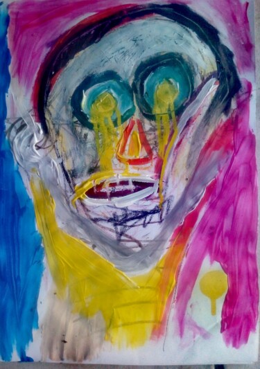 Painting titled "Death mask" by Hector O'Kanin, Original Artwork, Spray paint