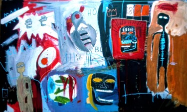 Malerei mit dem Titel "Macron #22*sang" von Hector O'Kanin, Original-Kunstwerk, Acryl