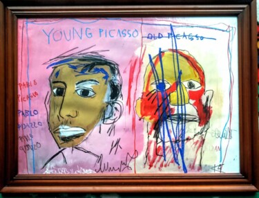 Painting titled "Two Picasso" by Hector O'Kanin, Original Artwork, Acrylic