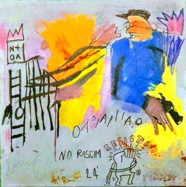 Peinture intitulée "No racism" par Hector O'Kanin, Œuvre d'art originale, Acrylique