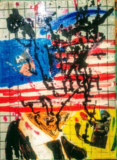 Painting titled "faux mythe usa" by Hector O'Kanin, Original Artwork, Collages